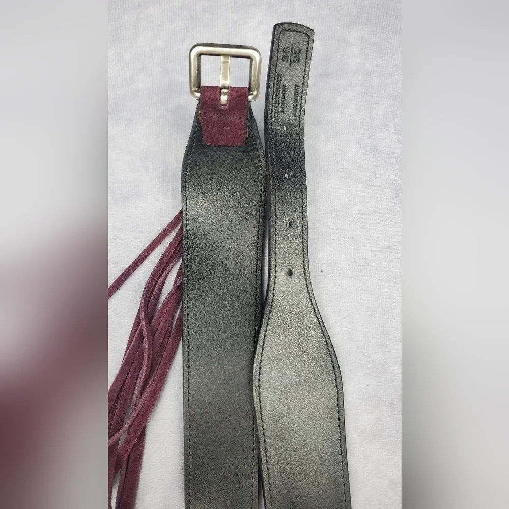 Burberry‎ Women's Maroon Suede belt Made In Italy Size 36